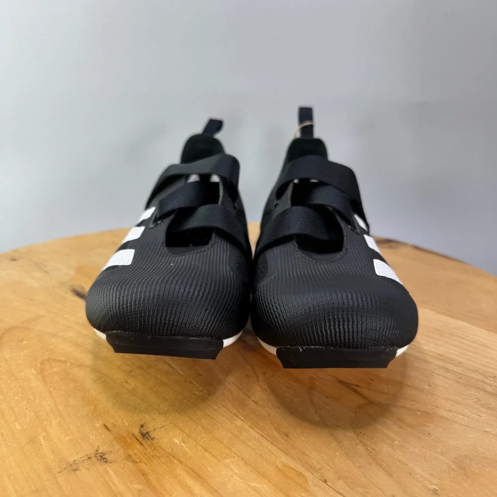 Adidas The Indoor Mens Size‎ 9.5 Cycling Bike Shoes Core Black White 3-Bolt NEW